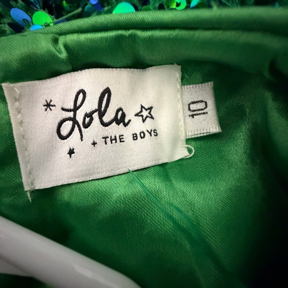 LOLA + the boys EMERALD SHIMMER PARTY girls DRESS - Picture 12 of 13